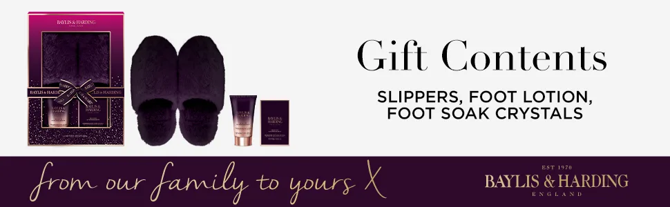 Baylis & Harding Wild Fig & Pomegranate Luxury Slipper Gift Set (Pack of 1) - Vegan Friendly - Bottom Banner