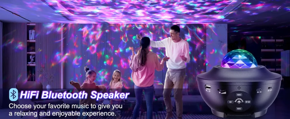 Galaxy Light Projector Star Projector with Remote Control 10 Change Colors Led Projector Light Built-in Bluetooth Music Speaker & Timer for Baby Ambiance Light Room Decor Festival Gift Black - Star Projector