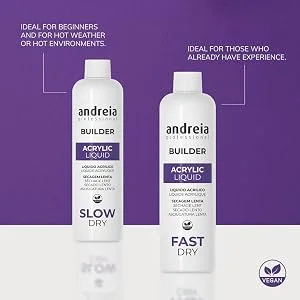 Andreia Professional Acrylic Builder Powder for Nail Extensions - Self Levelling Durable Long Lasting - Salon Quality - Soft Pink 35g Powder Soft Pink 35g - Acrylic Liquid