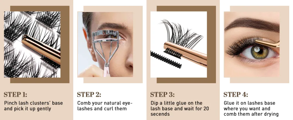 Cluster lashes 72 Clusters B&Q Lash Clusters C D Curl Individual Cluster Lashes Mega Volume Eyelash Clusters DIY Lash Extensions Soft Fluffy Cluster Eyelash Extensions (NM-D-8-16MIX) D-8-16 MIX B 02 - lash clusters