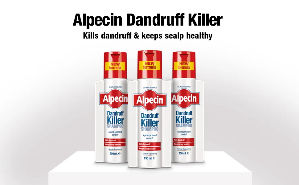 Alpecin Dandruff Killer Shampoo 3x 375ml | Effectively Removes and Prevents Dandruff | Hair Care for Men Made in Germany - Alpecin Dandruff Killer