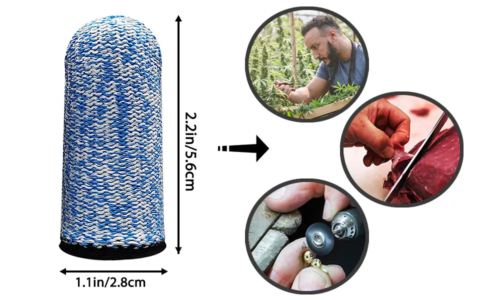 RIVIEVAL 12 Pieces Finger Cots Reusable Thumb Protector Non Slip Finger Protectors Breathable Finger Cots Cut Resistant Protection for Work Kitchen Garden Sculpture (Blue)  - Finger Cots