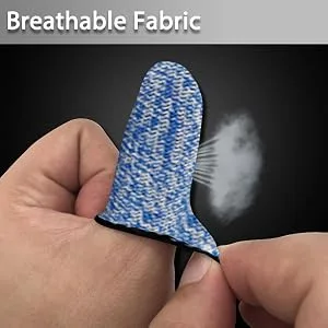 RIVIEVAL 12 Pieces Finger Cots Reusable Thumb Protector Non Slip Finger Protectors Breathable Finger Cots Cut Resistant Protection for Work Kitchen Garden Sculpture (Blue)  - Finger Cots