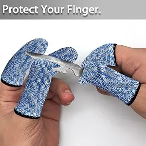 RIVIEVAL 12 Pieces Finger Cots Reusable Thumb Protector Non Slip Finger Protectors Breathable Finger Cots Cut Resistant Protection for Work Kitchen Garden Sculpture (Blue)  - Finger Cots