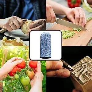 RIVIEVAL 12 Pieces Finger Cots Reusable Thumb Protector Non Slip Finger Protectors Breathable Finger Cots Cut Resistant Protection for Work Kitchen Garden Sculpture (Blue)  - Finger Cots