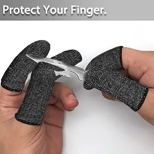RIVIEVAL 12 Pieces Finger Cots Reusable Thumb Protector Non Slip Finger Protectors Breathable Finger Cots Cut Resistant Protection for Work Kitchen Garden Sculpture (Black)  - Finger Cots