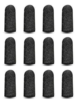 RIVIEVAL 12 Pieces Finger Cots Reusable Thumb Protector Non Slip Finger Protectors Breathable Finger Cots Cut Resistant Protection for Work Kitchen Garden Sculpture (Black)  - Finger Cots