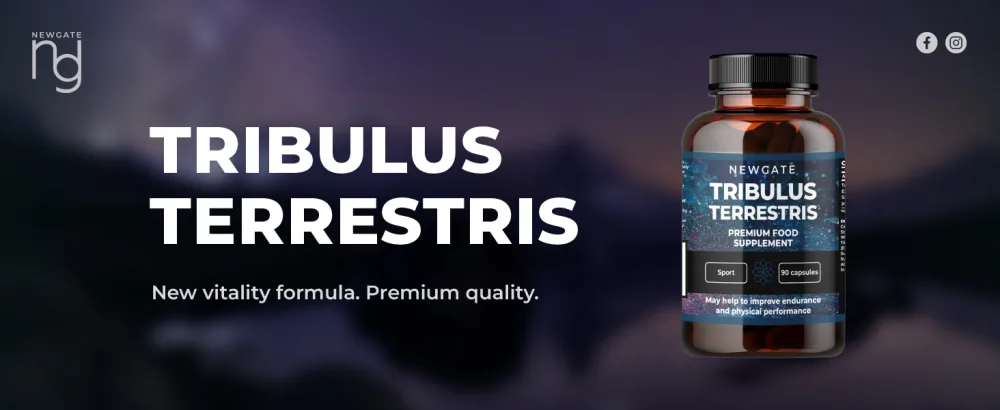 Tribulus Terrestris Extract 90 High Strength Capsules - Strong Booster Supplements - Made in The UK - Halal - Newgate Labs Tribulus Terrestris