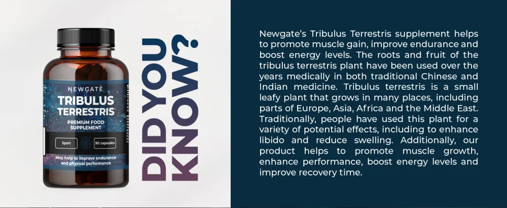 Tribulus Terrestris Extract 90 High Strength Capsules - Strong Booster Supplements - Made in The UK - Halal - Tribulus