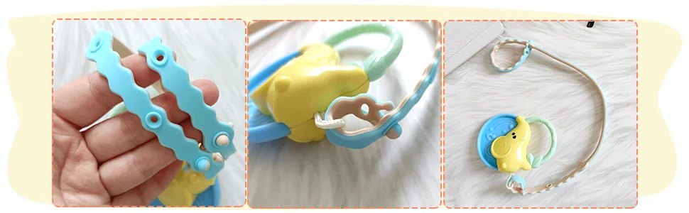 4 Pcs Silicone Toy Clips Adjustable Baby Pacifier Toy Feeding Bottle Safety Straps for Stroller High Chair Cribs - product information 22