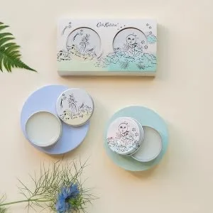 Cath Kidston Hand Cream Gift Set | Blended With Essential Oils & Shea Butter | Cruelty Free & Vegan Friendly | Travel Friendly Sizes | 4 x 30ml - Cath Kidston Power To The Peaceful Rise Up & Restore Wonder Balms, 2 x 15ml