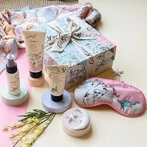 Cath Kidston Hand Cream Gift Set | Blended With Essential Oils & Shea Butter | Cruelty Free & Vegan Friendly | Travel Friendly Sizes | 4 x 30ml - Cath Kidston Power To The Peaceful Celestial Gift of Sleep Set