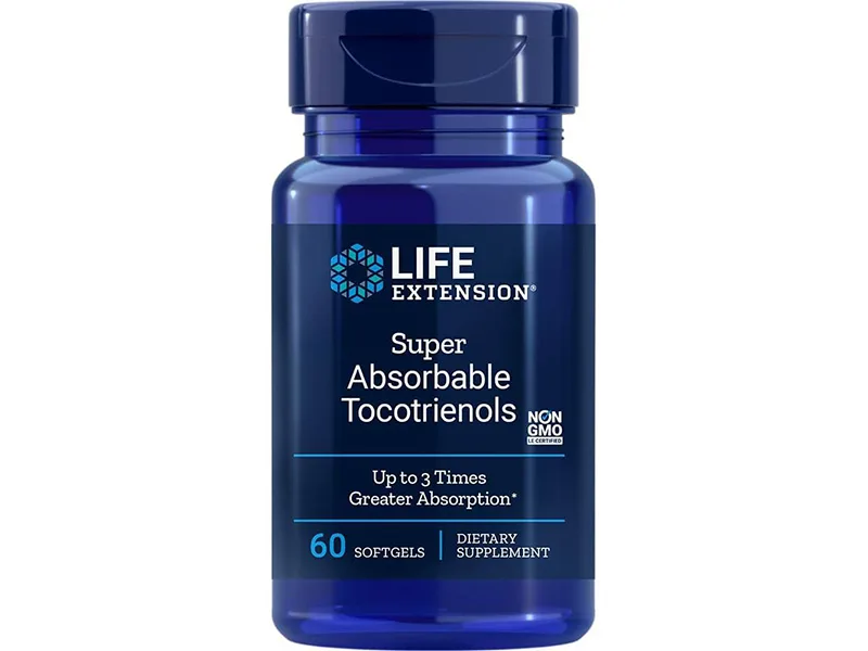 Life Extension Super Absorbable Tocotrienols Vitamin E and Tocotrienols 60 Softgels Laboratory Tested Gluten-Free SOYA-Free Non-GMO - LEF-0610