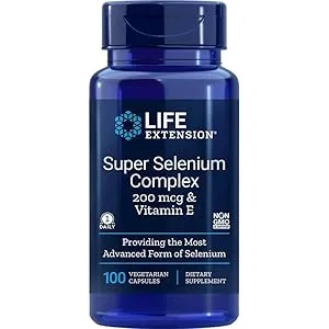 Life Extension Selenium Complex & Vitamin E 100 Vegan Capsules Laboratory-Tested Gluten-Free Vegetarian SOYA-Free Non-GMO - Selenium Complex
