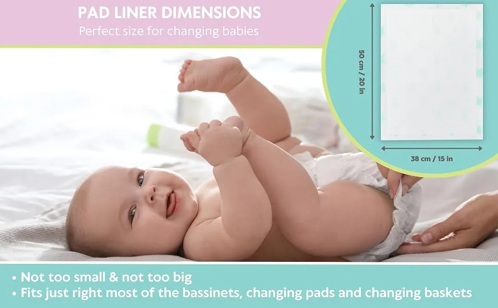 Vesta Baby Disposable Changing Pads - 65 Soft Absorbent Leak Proof Incontinence Mats - Newborn Portable Nappy Change Underpads - Protection Waterproof Liners - vesta baby changing pad liners