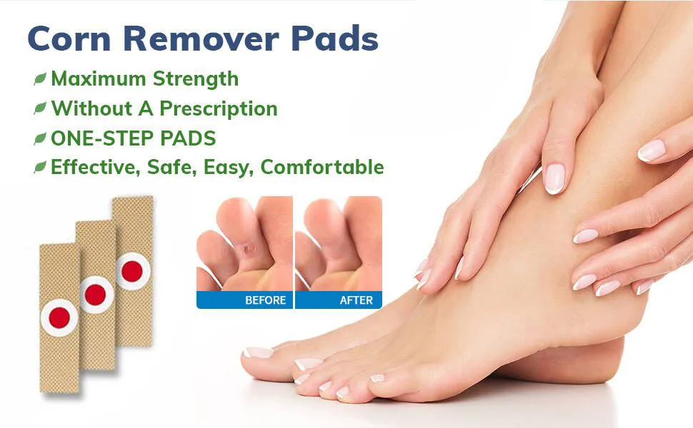 Corn Plasters 60 PCs Corn Pads for Feet Corn Plasters for Toes Corn Removal Pads Relief Corn Pain Foot Corn Removal Mild Formula & No Irriations - Corn Pads Corn Plasters for Feet, Corn Plasters for Toes, Foot Corn Removal