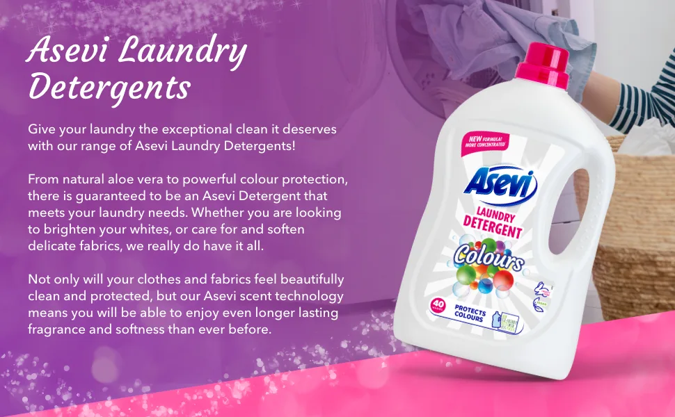 Asevi Laundry Detergent Washing Liquid Detergent Laundry Cleanser 2280ML 40 Washes Colours - asevi colours detergent