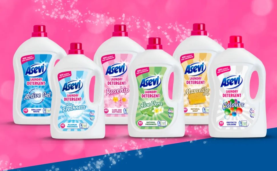 Asevi Laundry Detergent Washing Liquid Detergent Laundry Cleanser 2280ML 40 Washes Colours - asevi detergents