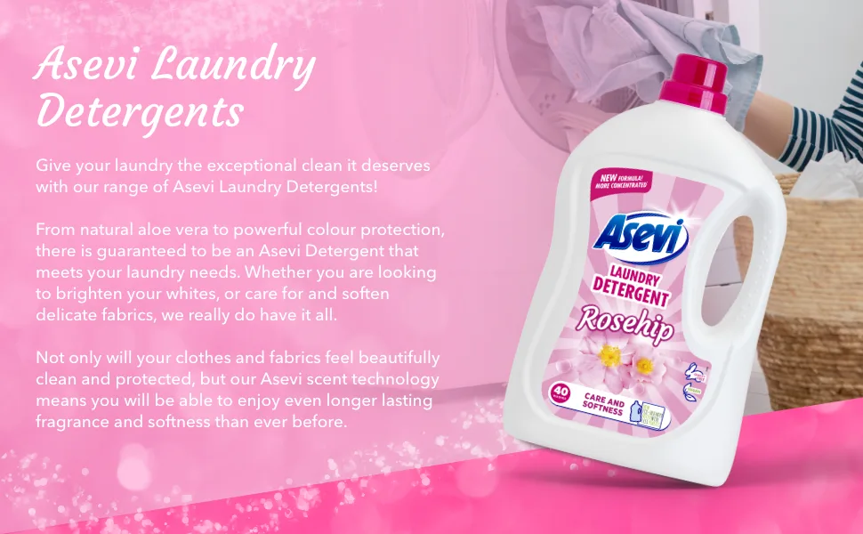 Asevi Laundry Detergent Washing Liquid Detergent Laundry Cleanser 2376ML 44 Washes Rosehip - asevi rosehip detergent