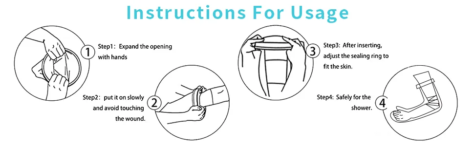 SUPERNIGHT Waterproof Cast Cover for Shower Child Half Arm for Bathe Watertight Cast Bandage Protector for Arm Wrist and Hand Wounds (Short) - Instructions for Usage