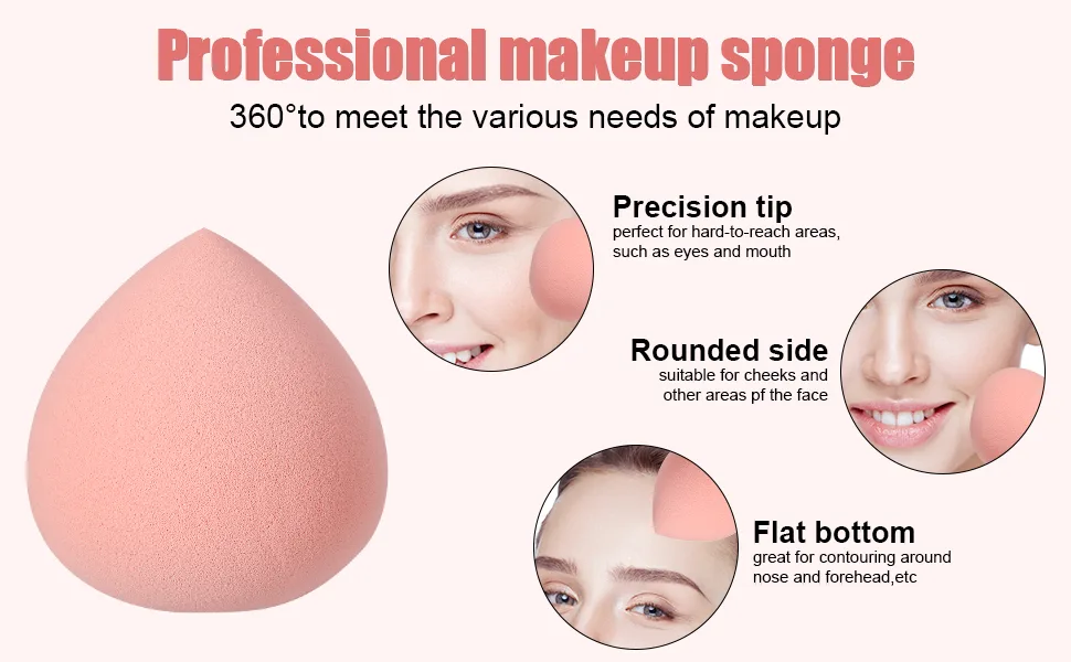 Smilcloud 4 Pcs Makeup Sponges Ultra Soft Expanding Marshmallow Sponge Makeup Beauty Blender Concealer Blenders Makeup Foundation Sponge with 4 Pcs Powder Puff - Concealer Blenders