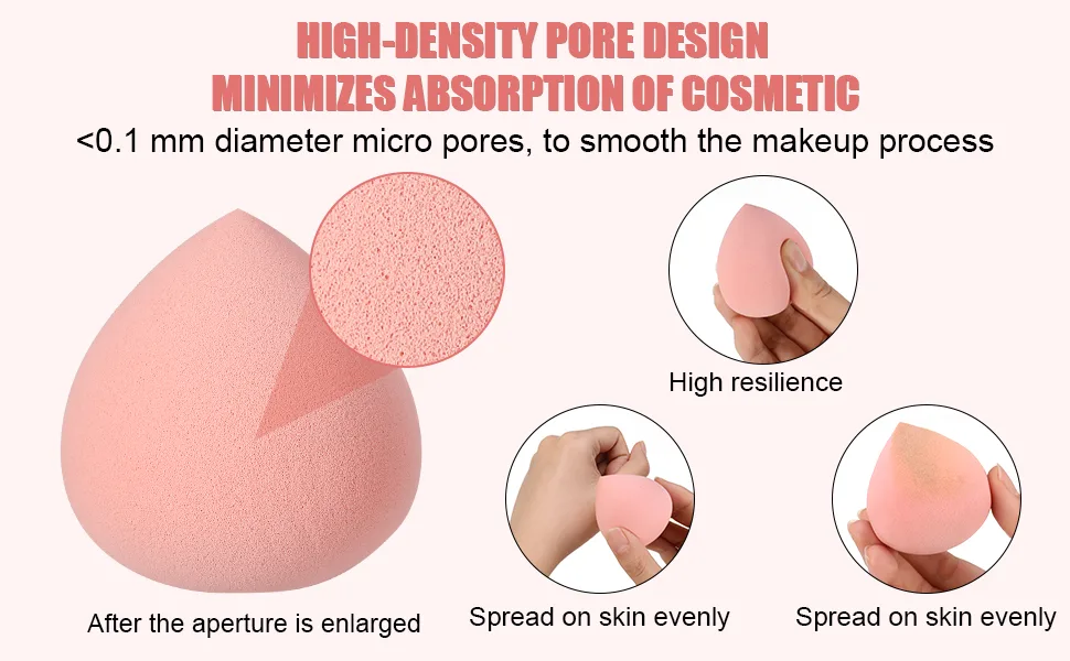 Smilcloud 4 Pcs Makeup Sponges Ultra Soft Expanding Marshmallow Sponge Makeup Beauty Blender Concealer Blenders Makeup Foundation Sponge with 4 Pcs Powder Puff - Makeup Beauty Blender