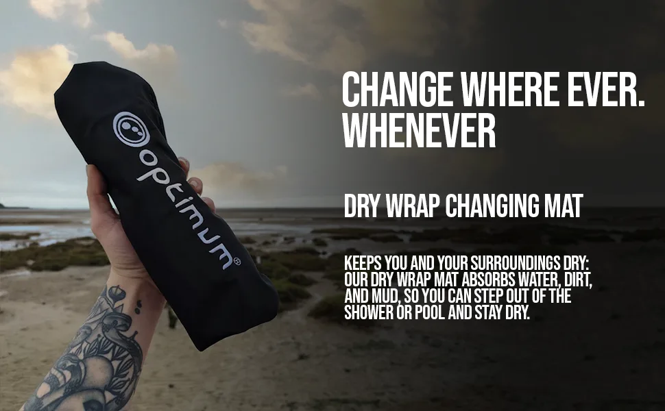 Optimum Swim Changing Mat - Effortlessly Change Out of Your Wet Suits Anywhere with Our Portable and Waterproof Changing Mat - One Size Black/Red - top banner