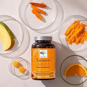 New Nordic Turmeric Gummies - Supports Joint Pain & Joints Flexibility - Natural Mango & Orange Flavour - Suitable for Vegans - 60 Gummies - turmeric
