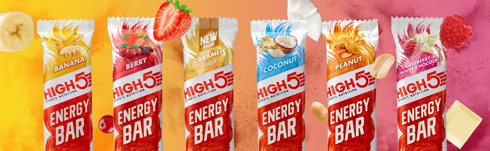 HIGH5 Energy Bar Real Fruits Soft Bar No Artificial Sweeteners Berry 12 x 55g - Energy Bar Header