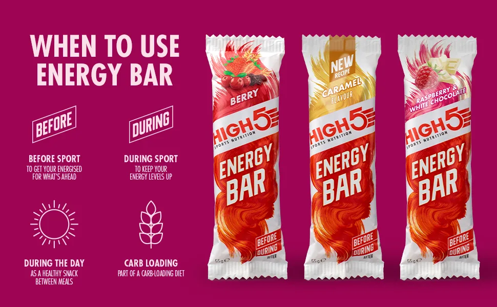 HIGH5 Energy Bar Real Fruits Soft Bar No Artificial Sweeteners Berry 12 x 55g - When to use Energy Bar