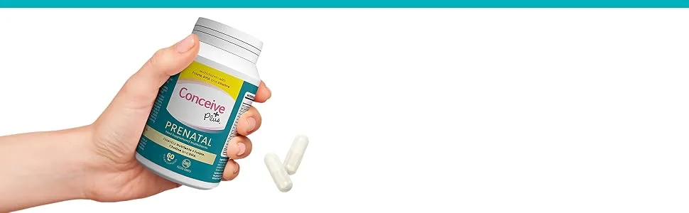 Conceive Plus Prenatal - Multivitamin + DHA Choline Folate. Non GMO Supplement During Pregnancy 30 Days Supply 60 Caps - Conceive Plus Prenatal Support