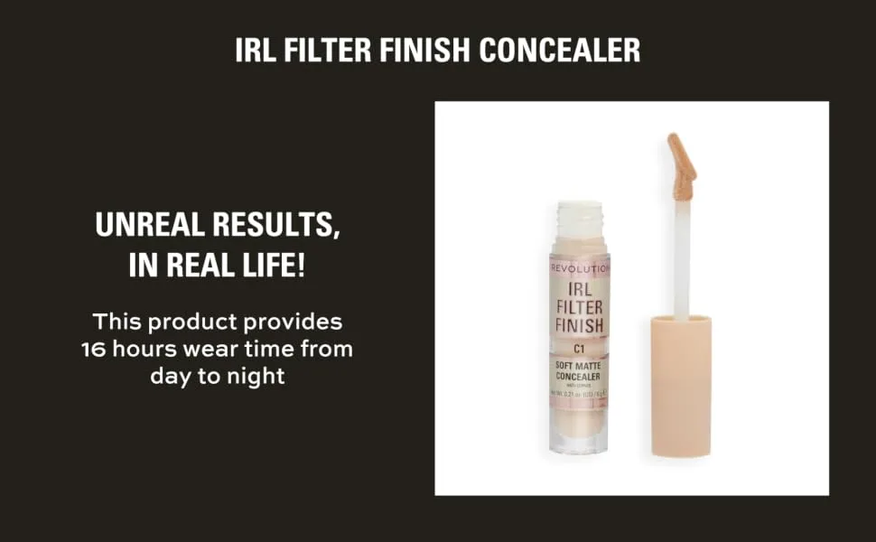 Makeup Revolution IRL Filter Finish Concealer Medium to Full Coverage Matte Finish C20 Deep Skin Tones 6g C20 6 g (Pack of 1) - Revolution IRL Filter Finish Concealer C1
