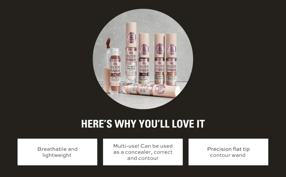 Makeup Revolution IRL Filter Finish Concealer Medium to Full Coverage Matte Finish C10 Medium Skin Tones 6g C10 6 g (Pack of 1) - Revolution IRL Filter Finish Concealer C3