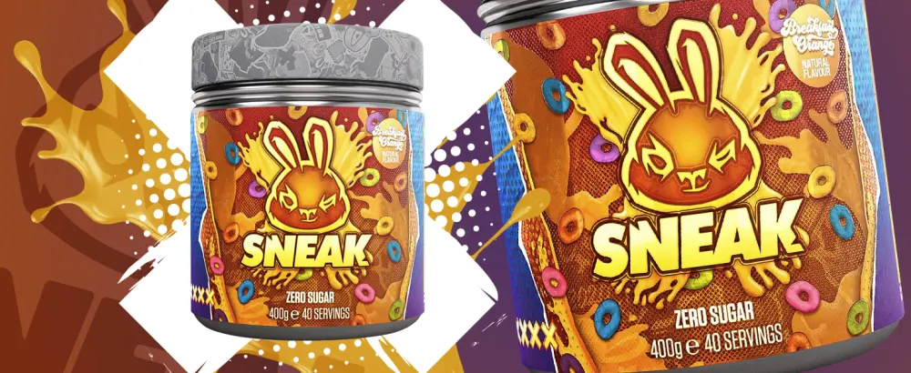 SNEAK | Breakfast Orange Edition | In-Game Focus Boost Energy Drink Zero Sugar Low-Calorie Vegan | 40 Servings Breakfast Orange 400.00 g (Pack of 1) - BR - Web - 03