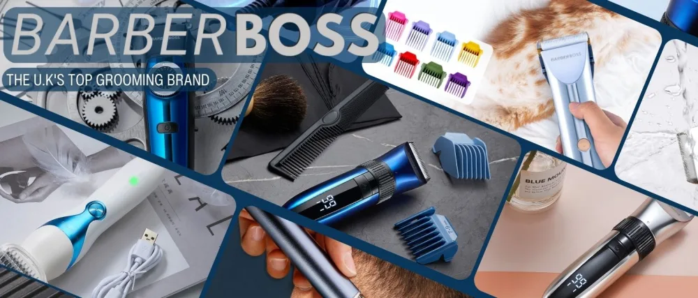 BarberBoss Cordless Self-Sharpening Beard & Hair Trimmer - Waterproof with Ceramic Blades LED Display Fast Charging and 8 Color Comb Attachments QR-2082 - brand story