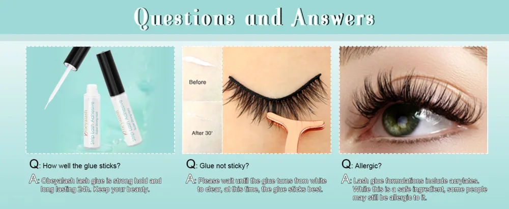 Eyelash Glue Lash Glue 5ml Eye Lash Glue Strong Clear Eyelash Glue False Eyelash Glue by Obeyalash (Clear) Lash Glue-W - product information 14