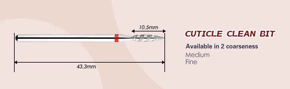 BNG Cuticle Drill Bit Flame Nail Efile Bits Professional Electric 3/32" Diamond Carbide Cuticle Cleaning Bits Nail Art Replacement Burr Manicure File Tool 1PCS Fine Grit 2PCS Medium Grit 2PCS (Style-M) - nail drill bits