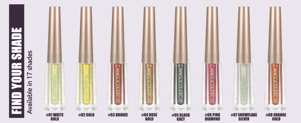 Anglicolor Eyeshadow Liquid Glitter Eyeshadow Highly Pigmented Glitter Gel Diamond Eyeshadow Liquid Eyeshadow & Eyeliner Blendable Shimmer Eyes Makeup Vegan (#3 Garnet) - Eyeshadow