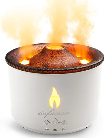 InFanso Essential Oil Diffuser Aromatherapy Diffusers Volcano Humidifier for Home Bedroom Spa Office Yoga 360ML Flame Diffuser with 2 Mode Timer Auto-Off Protection and Adjustable Fog Knob - air fresheners for home