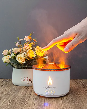 InFanso Essential Oil Diffuser Aromatherapy Diffusers Volcano Humidifier for Home Bedroom Spa Office Yoga 360ML Flame Diffuser with 2 Mode Timer Auto-Off Protection and Adjustable Fog Knob - Volcano Humidifier