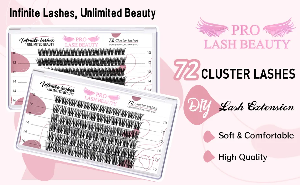 Cluster Lashes 72 Pcs Lash Clusters 2 in 1 DIY Eyelash Extension Individual Cluster Eyelashes Blush Style Self-Application Fluffy Super Thin Band Reusable Soft & Comfortable(Blush-D-10-16mix) 10-16 mix Blush - product information 27