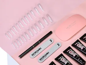 Morovan Poly Gel Nail Kit with UV Lamp - Poly Nail Gel Kit for Beginners Pink Clear Professional Poly Gel Kits with UV Light Starter Kits Poly Nail Extension Gel Nail Kit Advanced - product information 14