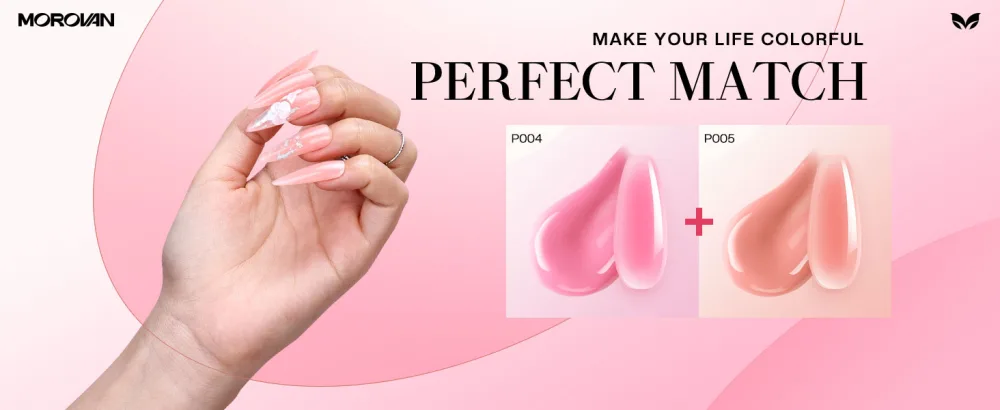 Morovan Poly Gel Nail Kit with UV Lamp - Poly Nail Gel Kit for Beginners Pink Clear Professional Poly Gel Kits with UV Light Starter Kits Poly Nail Extension Gel Nail Kit Advanced - product information 16