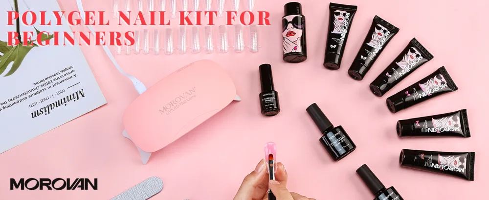 Morovan Poly Gel Nail Kit with UV Lamp - Poly Nail Gel Kit for Beginners Pink Clear Professional Poly Gel Kits with UV Light Starter Kits Poly Nail Extension Gel Nail Kit Advanced - product information 9