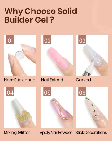 Supwee Solid Sculpture Builder Gel Pink Nail Extension Gel Multifunctional Non-Stick Hand Carving Patterns Decoration Nail Art Emboss Hard Gel DIY at Home 14g(0.49fl oz) - supwee