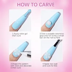 SUPWEE Solid Builder Gel Multifunctional White Non-Stick Hand Nail Extension Gel for Carving Patterns Decoration Nail Art DIY Nail Salon Lamp Cure Require 14g(0.49fl oz) - supwee