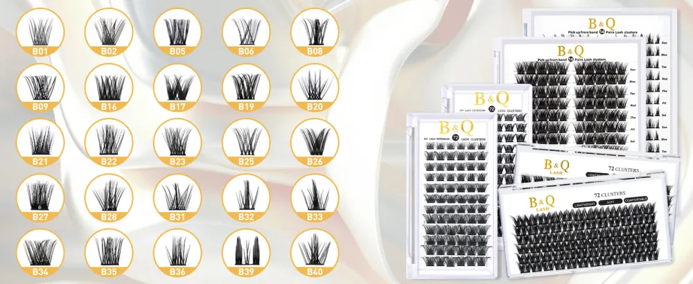 Cluster Lashes D Curl 10mm 72 Clusters B&Q Lash Clusters C D Curl Individual Cluster Lashes Mega Volume Eyelash Clusters DIY Lash Extensions Soft Fluffy Cluster Eyelash Extensions (B26 D-10mm) D-10 mm B 26 - eyelash clusters