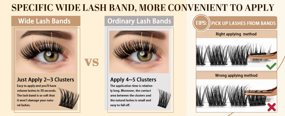 Cluster Lashes D Curl 10mm 72 Clusters B&Q Lash Clusters C D Curl Individual Cluster Lashes Mega Volume Eyelash Clusters DIY Lash Extensions Soft Fluffy Cluster Eyelash Extensions (B16 D-10mm) D-10 mm B 16 - EYELASH CLUSTERS