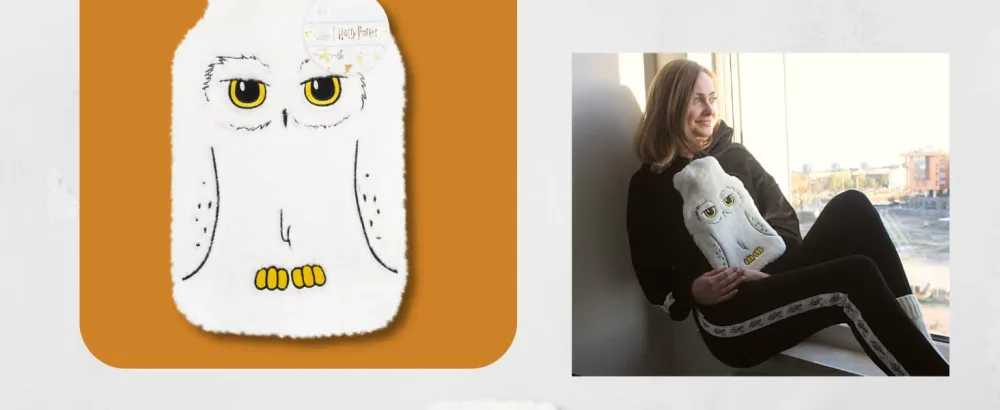 Wizarding World Harry Potter Hot Water Bottle Cover Hand Warmer Period Back Pain Relief Hot-Water Bottles Hedwig - soxo