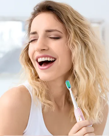 Dada-Tech Electric Toothbrush for Adults with 90% Rounded Bristles Sonic Toothbrush Rechargeable with 5 Cleaning Modes 2-Minute Timer and 9 Replacement Reminder Brush Heads (Blue) - electric toothbrush women